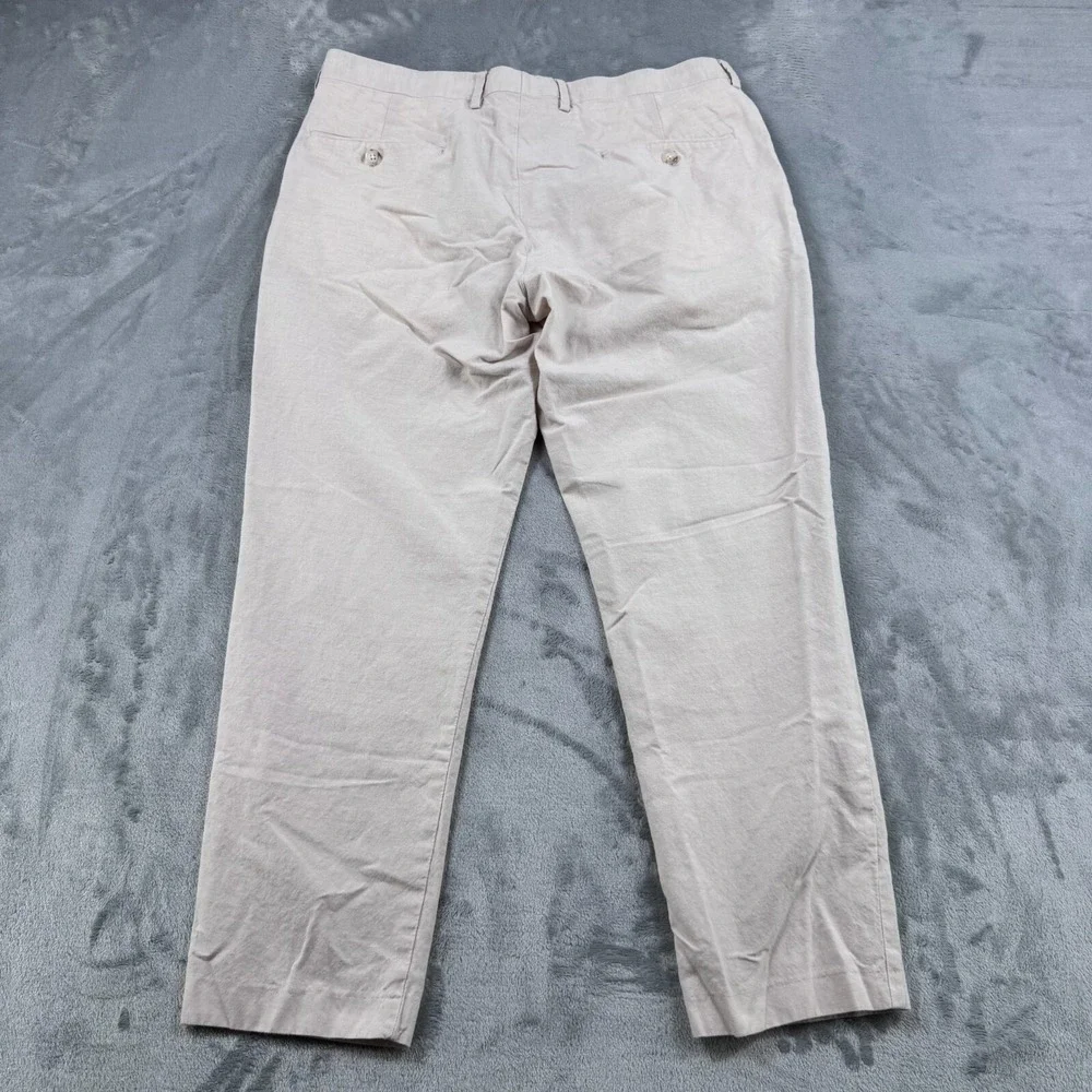 J.Crew Ludlow Pants Mens 32x30 Tan Baird McNutt Irish Linen Cotton AU429‎ Chino